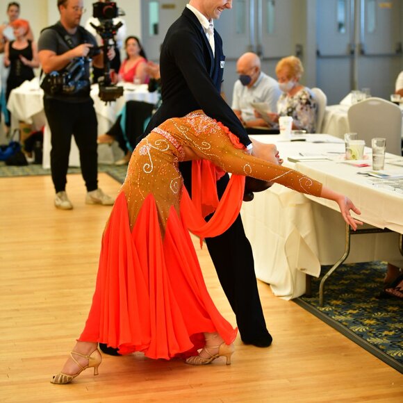 Orange Blossom - Ballroom Smooth Gown Nude & Orange by Dore Designs - Picture 5 of 16